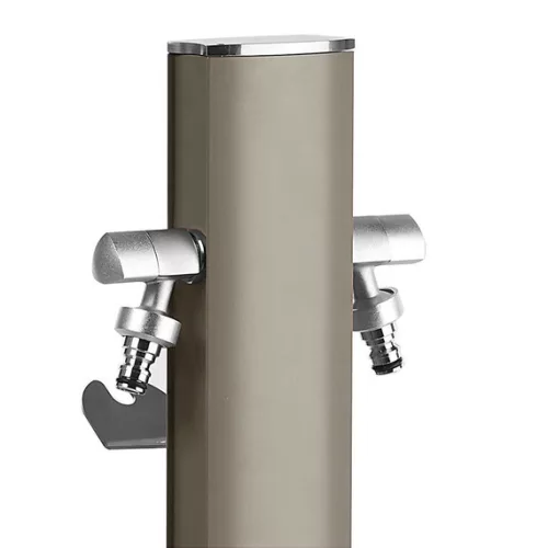Colortap Kerti kút TOTEM 407 - szürke, 2 db csappal, flexibilis bekötőcsővel, tömlőtartóval