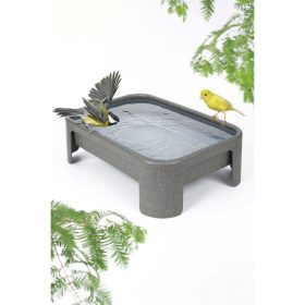   JOHAN 100%-ban újrahasznosított madárfürdő és etető, szürke 31,5x21x10
