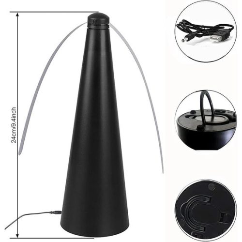 Légyriasztó, elektromos ventillátor puha lapáttal, színes fénnyel