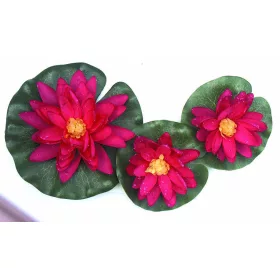 Selyemvirág,tavirózsa piros szett 3db: 10/8/8cm