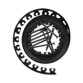   Kerti ágyásszegély szett flex grafitszürke 3,8 cm x 10 m 20 db leszúrótüskével