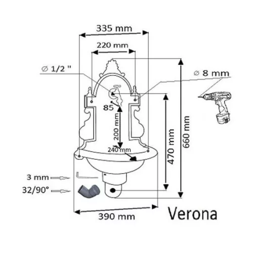 Verona Falikút antikolt ezüst 51