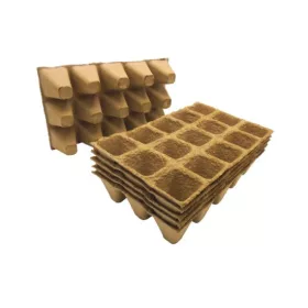   Biológiailag lebomló 100% farost cserép négyzet alakú - H5 x 4 x 4 cm / 15 cells - 6 x
