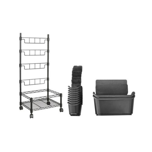 Nature függőleges kerti mobilszett 97x44x32,5 cm (9*0,9 literes cserepet, 2*5,4 literes ültetővályút, görgős fémrácsot tart.)