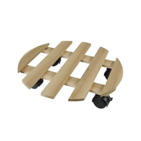 Görgős virágtartó talp, fából 8x35cm