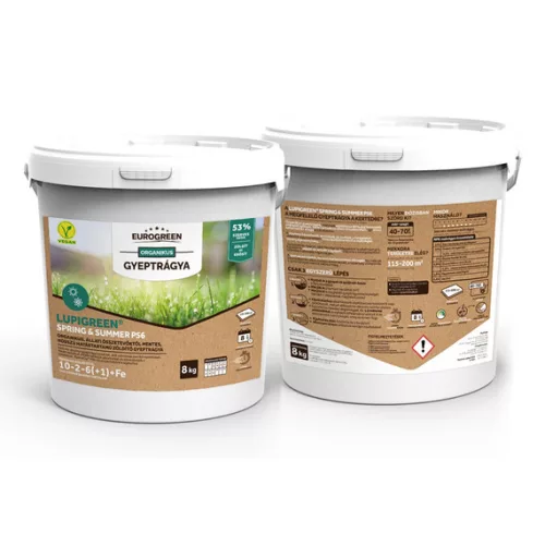 EUROGREEN Lupigreen Spring & Summer növényi eredetű szerves gyeptrágya P56 8 kg (100-160 m2)