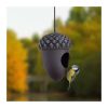 Felakasztható makk alakú madáretető sötétszürke 16 cm