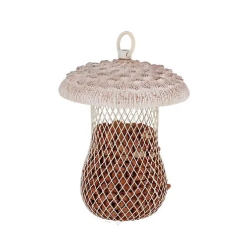 Őzlábgomba alakú mogyorótartó madáretető 13x17 cm