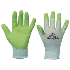 FUDGE gyerek kesztyű nylon latex tenyér zöld 4méret