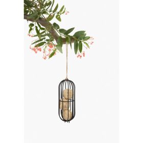 BEAU drót madáretető fekete ovális 7,5x13,5x25,5