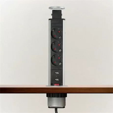 Delight REJTETT ELOSZTÓ 3-AS USB-VEL 20430BU