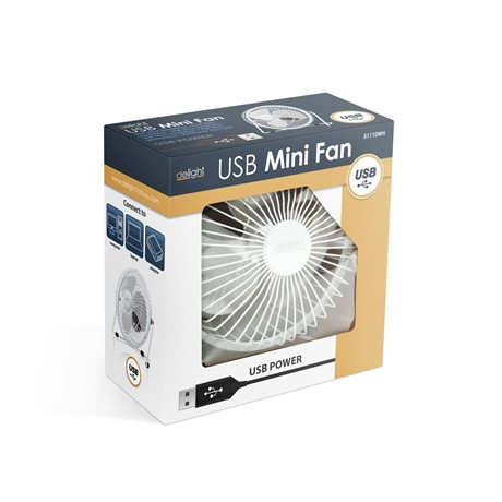 Delight USB MINI VENTILÁTOR FEHÉR 18 CM 51110WH