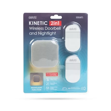 Delight VEZETÉK NÉLKÜLI CSENGŐ ÉS ÉJJELIFÉNY 2 IN 1 55346WH-2