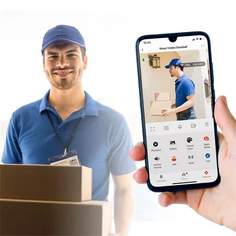 Delight Smart SMART WI-FI-S VIDEÓ KAPUTELEFON SZETT AKKUMULÁTOROS FHD 55386BK