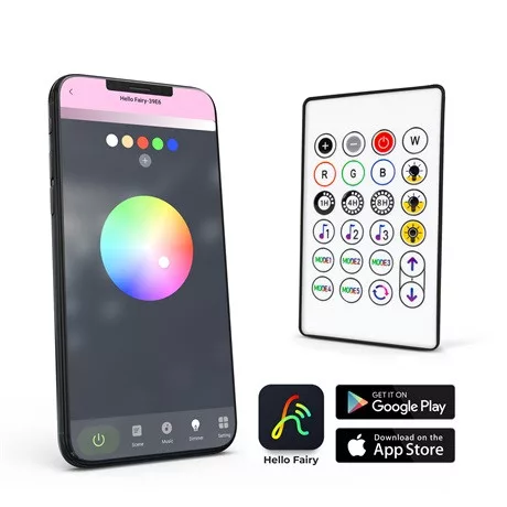 Delight SMART FÉNYFÜZÉR, CSILLAG. 25 DB RGBIC LED, 10 M, BLUETOOTH 58385