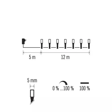 Emos LEDES KÜLTÉRI FÉNYFÜZÉR D4AD02