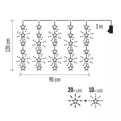 Emos LEDES KÜLTÉRI FÉNYFÜGGÖNY CSILLAG DCGW01