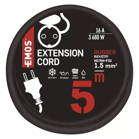 Emos KÜLTÉRI HOSSZABBÍTÓ 5 M / 1 ALJZAT /  250 V / 1,5 MM2 P01805