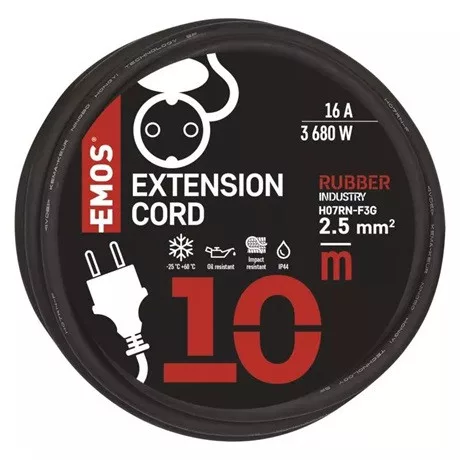 Emos KÜLTÉRI HOSSZABBÍTÓ 10 M / 1 ALJZAT / 250 V / 2,5 MM2 P01810R