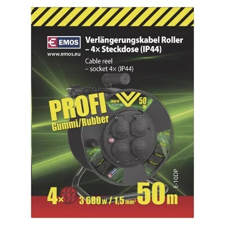 Emos KÜLTÉRI KÁBELDOB 50 M / 4 ALJZAT / 230 V / 1,5 MM2 P08250