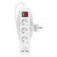 Emos HOSSZABBÍTÓ 2 M / 3 ALJZAT / KAPCSOLÓS / USB / 1,5 MM2 P1322RU
