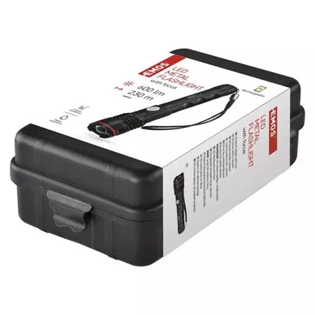 Emos LED TÖLTHETŐ FÉM ZSEBLÁMPA, 600 LM P3116