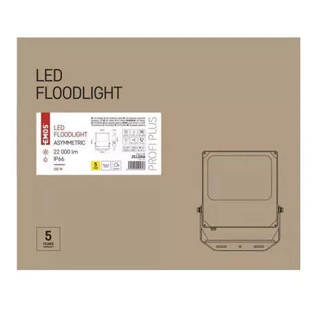 Emos Profi+ Led Reflektor Asymmetric 200W 22000Lm Ip66 Nw Zs1200A