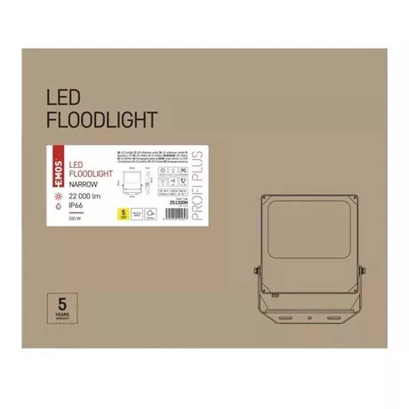 Emos Profi+ Led Reflektor Narrow 200W 22000Lm Ip66 Nw Zs1200N