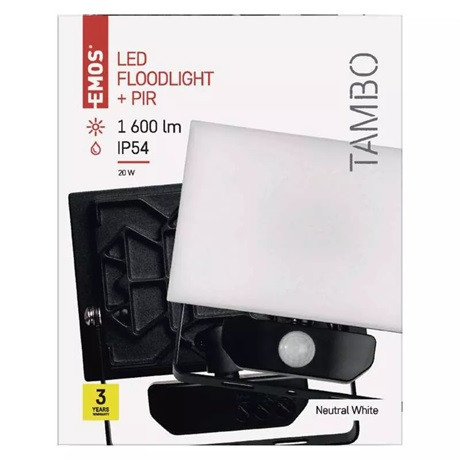 Emos TAMBO LED REFLEKTOR 20W 1600LM MOZGÁSÉRZÉKELŐVEL IP54 NW ZS2921