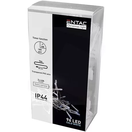 Entac KARÁCSONYI FÜZÉR IP44 96 LED 6400K ECL-96CW-T