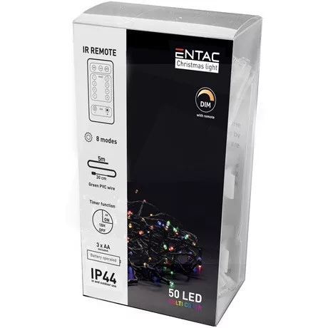 Entac KARÁCSONYI FÜZÉR IP44 50 LED SZÍNES ECL-IR-50MC