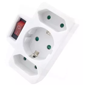   Entac HÁLÓZATI ADAPTER 3 ALJZAT (1 FÖLDELT, 2 EURO) KAPCSOLÓVAL EPAG-1EE2E-SW