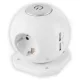 Entac GÖMB ELOSZTÓ 3 FOGLALATTAL, 2X2.1A USB-VEL KAPCSOLÓVAL 1.5M 3G1.5 ESC1.5G3-USB-GLOBE