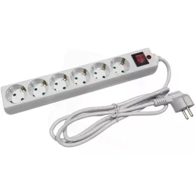   Entac ELOSZTÓ 6 FOGLALAT KAPCSOLÓVAL 1.8M 3G1.5 TÚLFESZ.VÉDELEMMEL ESE1.5G6-1.8-SW-SP