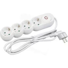   Entac DESIGN ELOSZTÓ 4 FOGLALAT KAPCSOLÓVAL 1,5M 3G1,5 ESERS1.5G4-1.5-SW