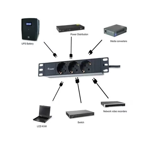 Equip HÁLÓZATI ELOSZTÓ 3X 1,8M RACK 10" 333299