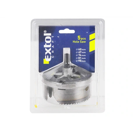 Extol Craft KÖRKIVÁGÓ KLT. FÁHOZ, 5 DB, MÉLYSÉG:33 MM, ÁTMÉRŐK: 60-95 MM 1803