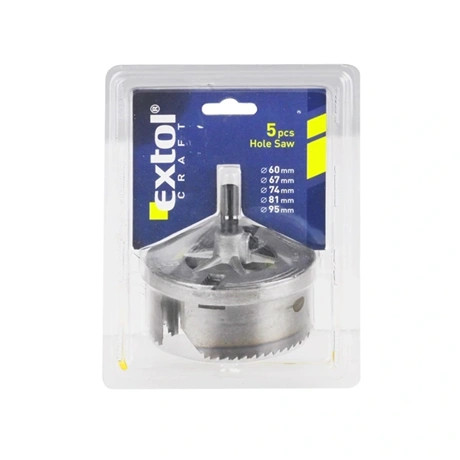 Extol Craft KÖRKIVÁGÓ KLT. FÁHOZ, 5 DB, MÉLYSÉG:33 MM, ÁTMÉRŐK: 60-95 MM 1803