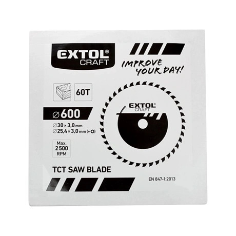 Extol Craft KÖRFŰRÉSZLAP, KEMÉNYFÉMLAPKÁS, 600×30MM(LYUK ÁTM), T60, 3,8MM 19128