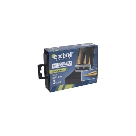 Extol Craft LÉPCSŐS FÉMFÚRÓ KÉSZLET 3DB (4-12MM/1MM LÉPCSŐK,4-20MM/2MM,4-32MM/2MM) 20090