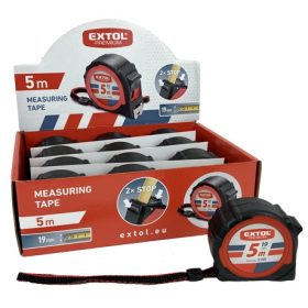   Extol Premium MÉRŐSZALAG, GUMÍROZOTT, 2 STOPPOS, 5M×19MM 3155