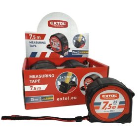  Extol Premium MÉRŐSZALAG, GUMÍROZOTT, 2 STOPPOS, 7,5MX25MM 3157