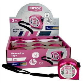   Extol Lady MÉRŐSZALAG, GUMÍROZOTT, 1 STOPPOS, RÓZSASZÍN, 3MX16MM, EXTOL LADY 3193