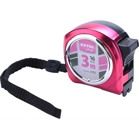 Extol Lady MÉRŐSZALAG, GUMÍROZOTT, 1 STOPPOS, RÓZSASZÍN, 3MX16MM, EXTOL LADY 3193