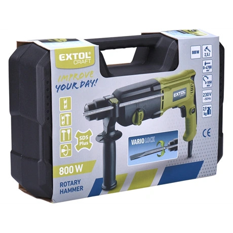 Extol Craft ÜTVEFÚRÓ- ÉS VÉSŐKALAPÁCS ELEKTROPNEUMATIKUS, 800W, SDS PLUS, 2,5J 401223