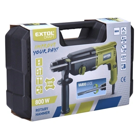 Extol Craft ÜTVEFÚRÓ- ÉS VÉSŐKALAPÁCS ELEKTROPNEUMATIKUS, 800W, SDS PLUS, 2,5J 401223