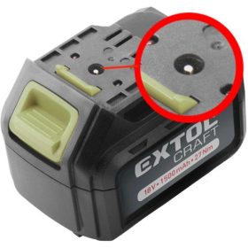   Extol Craft TARTALÉK AKKU RÉGEBBI TÍPUSÚ 402440 LI-ION TÖLTŐHÖZ, 2 SARU+1 TÜSKE, 18V, 1500MAH 402440B