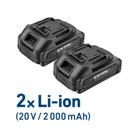 Extol Craft FÚRÓCSAVAROZÓ AKKUS SZÉNKEFE MENTES KOFFERBAN 2DB 2000MAH LI-ION AKKU + 1 DB TÖLTŐ 402450