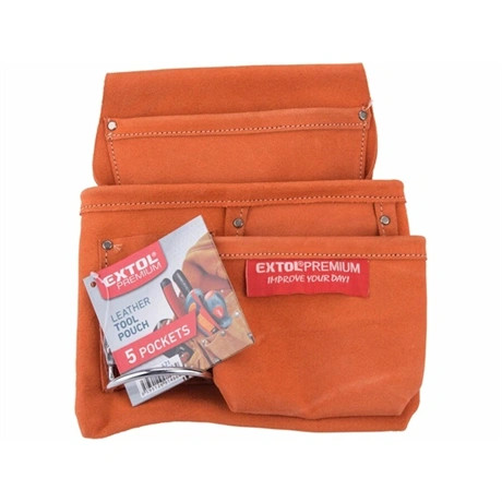 Extol Craft SZERSZÁMTÁSKA ÁCSOKNAK, BŐR, ÖVRE FŰZHETŐ, 3 ZSEBBEL 421