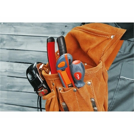 Extol Craft SZERSZÁMTÁSKA ÁCSOKNAK, BŐR, ÖVRE FŰZHETŐ, 3 ZSEBBEL 421